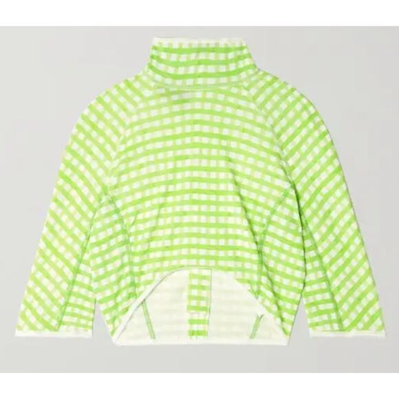 JACQUEMUS Tuba cropped gingham jersey turtleneck top - Picture 6 of 9